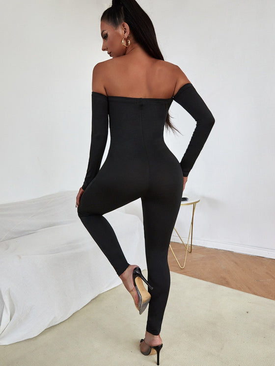 SXY Off Shoulder Bodycon Jumpsuit
