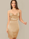 Belle Cowl Neck Satin Cami Dress