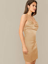 Belle Cowl Neck Satin Cami Dress