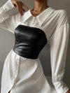 Crop PU Leather Tube Top
