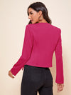 Zip Embellished Collarless Blazer