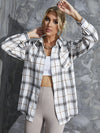 Plaid Pocket Front Blouse