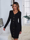 Belted Ribbed Knit Bodycon Sweater Dress