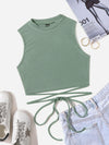 Crisscross Tie Back Crop Tank Top
