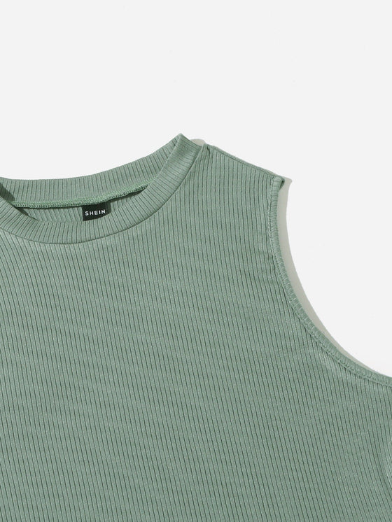 Crisscross Tie Back Crop Tank Top