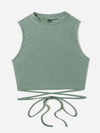 Crisscross Tie Back Crop Tank Top