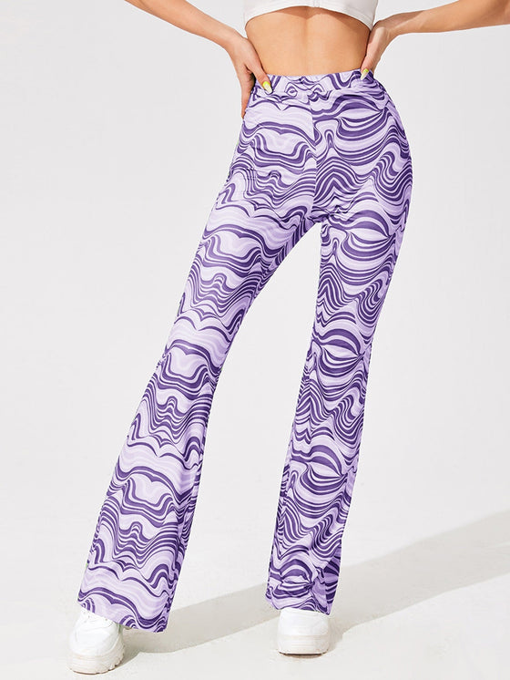 Allover Print Flare Leg Pants