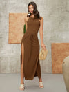 Tie Front Split Thigh Dress