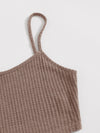 EZwear Solid Cami Top Knotted Waist Leggings Set