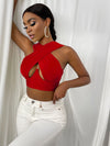 Cross Wrap Crop Tank Top