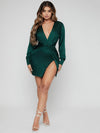 Twist Front Split Thigh Dress