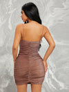BAE Ruched Detail Glitter Dress