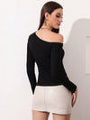 Cut Out Asymmetrical Neck Tee