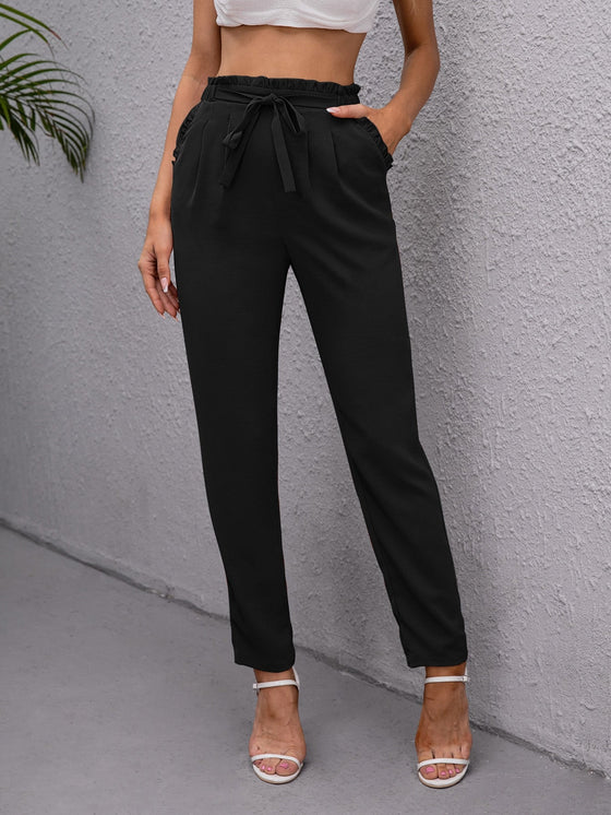 Paperbag Waist Belted Pants