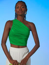 Ruched One Shoulder Crop Top
