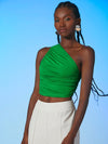 Ruched One Shoulder Crop Top