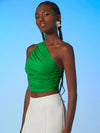 Ruched One Shoulder Crop Top