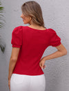 Puff Sleeve Solid Top