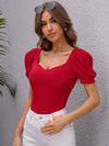 Puff Sleeve Solid Top