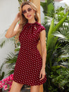 Tie Neck Polka Dot Dress