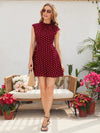 Tie Neck Polka Dot Dress