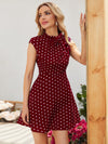 Tie Neck Polka Dot Dress