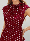 Tie Neck Polka Dot Dress