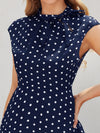 Tie Neck Polka Dot Dress