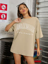 Drop Shoulder Letter Graphic Top