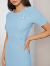 Pearl Button Detail Mermaid Hem Dress