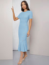 Pearl Button Detail Mermaid Hem Dress
