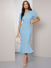 Pearl Button Detail Mermaid Hem Dress