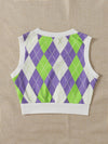 Argyle Print Crop Tank Top