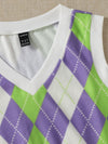 Argyle Print Crop Tank Top
