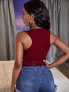 Contrast Lace Panel Tank Top