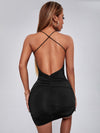Crisscross Open Back Ruched Bodycon Dress
