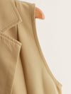 Double Button Lapel Neck Vest Blazer