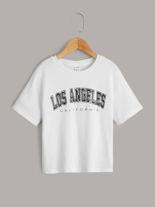  Girls Letter Graphic Tee