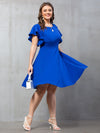 Plus Solid Flutter Sleeve Dress