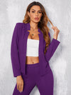 Solid Notch Neck Blazer