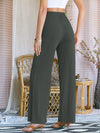 Elastic Waist Rib knit Wide Leg Pants