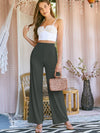 Elastic Waist Rib knit Wide Leg Pants