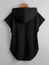 High Low Hem Drawstring Hooded Tee