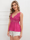 Shirred Back Guipure Lace Cami Top