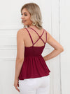 Shirred Back Guipure Lace Cami Top