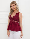 Shirred Back Guipure Lace Cami Top
