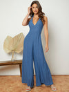 Backless Halter Neck Wide Leg Jumpsuit