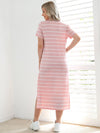 Striped Split Hem Tee Dress