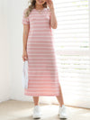 Striped Split Hem Tee Dress