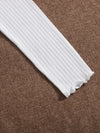 Colorblock Lettuce Trim Button Front Rib knit Crop Tee